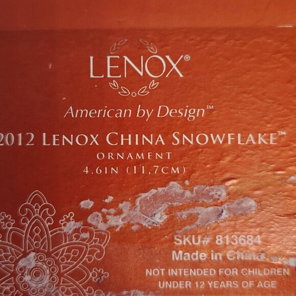 LENOX American By Design 2012 China Snowflake Ornament - Picture 8 of 10